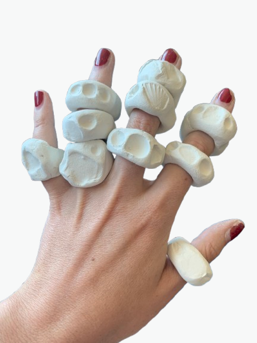 Sculpted Rings in White